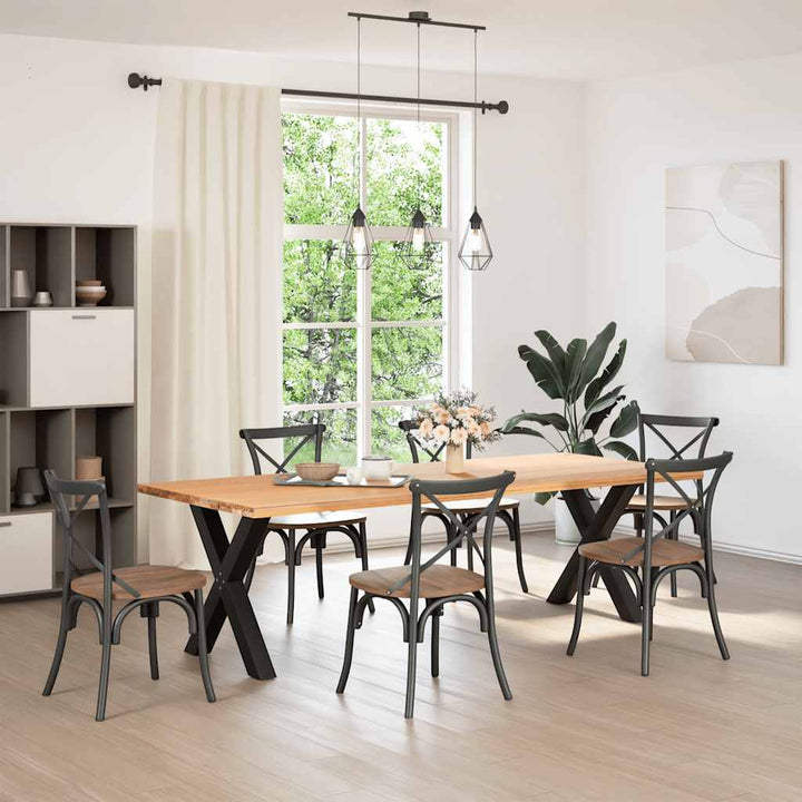 spisebordsben X-formet 2 stk. sort 70 x (72-73) cm stål