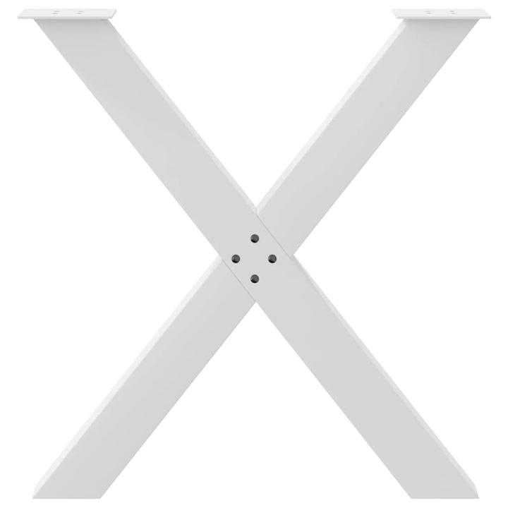 spisebordsben X-formet 2 stk. hvid 70 x (72-73) cm stål