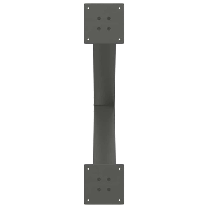 spisebordsben X-formet 2 stk. antracit 70 x (72-73) cm stål