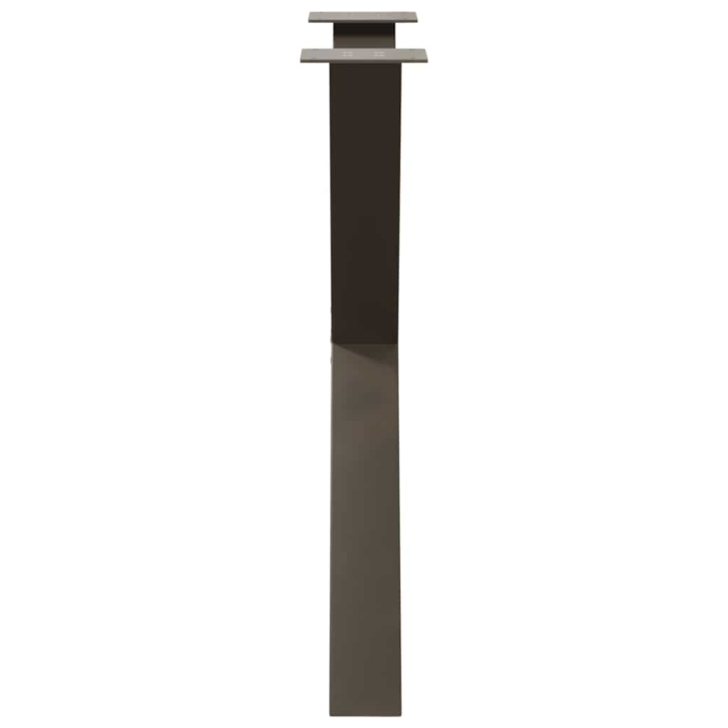 spisebordsben X-formet 2 stk. naturstål 70 x (72-73) cm stål