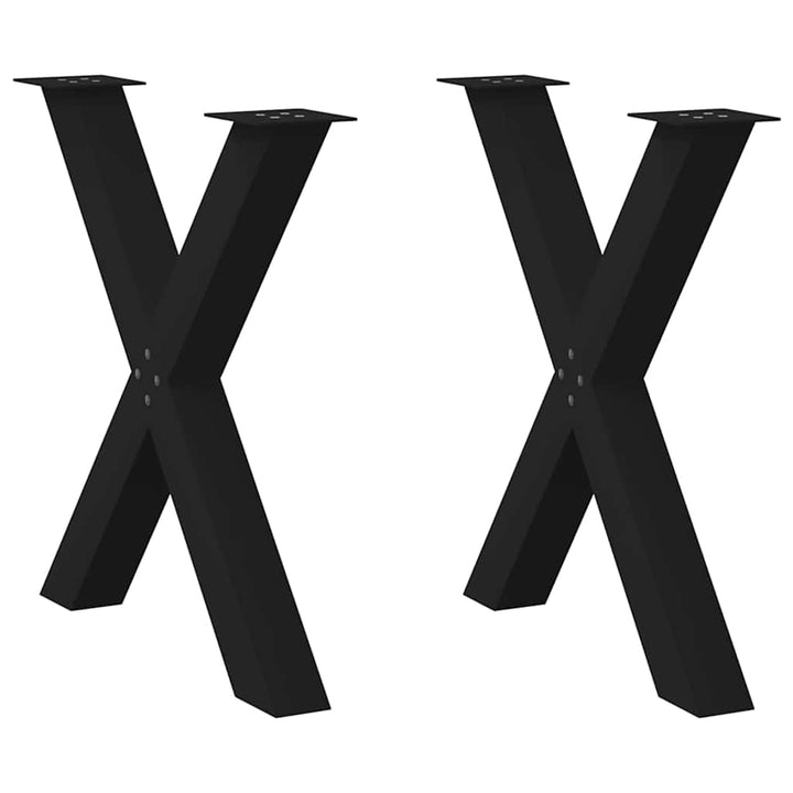 spisebordsben X-formet 2 stk. sort 80x(72-73) cm stål
