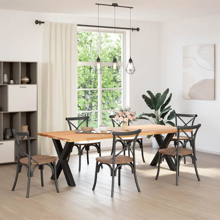 spisebordsben X-formet 2 stk. sort 80x(72-73) cm stål