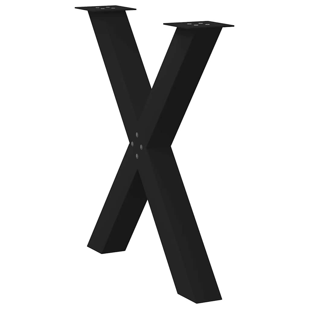 spisebordsben X-formet 2 stk. sort 80x(72-73) cm stål