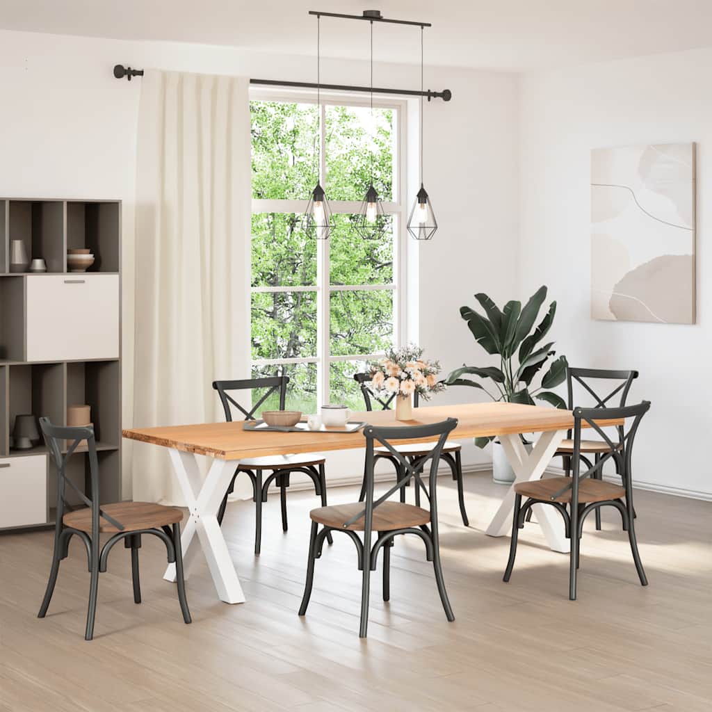 spisebordsben X-formet 2 stk. hvid 80x(72-73) cm stål