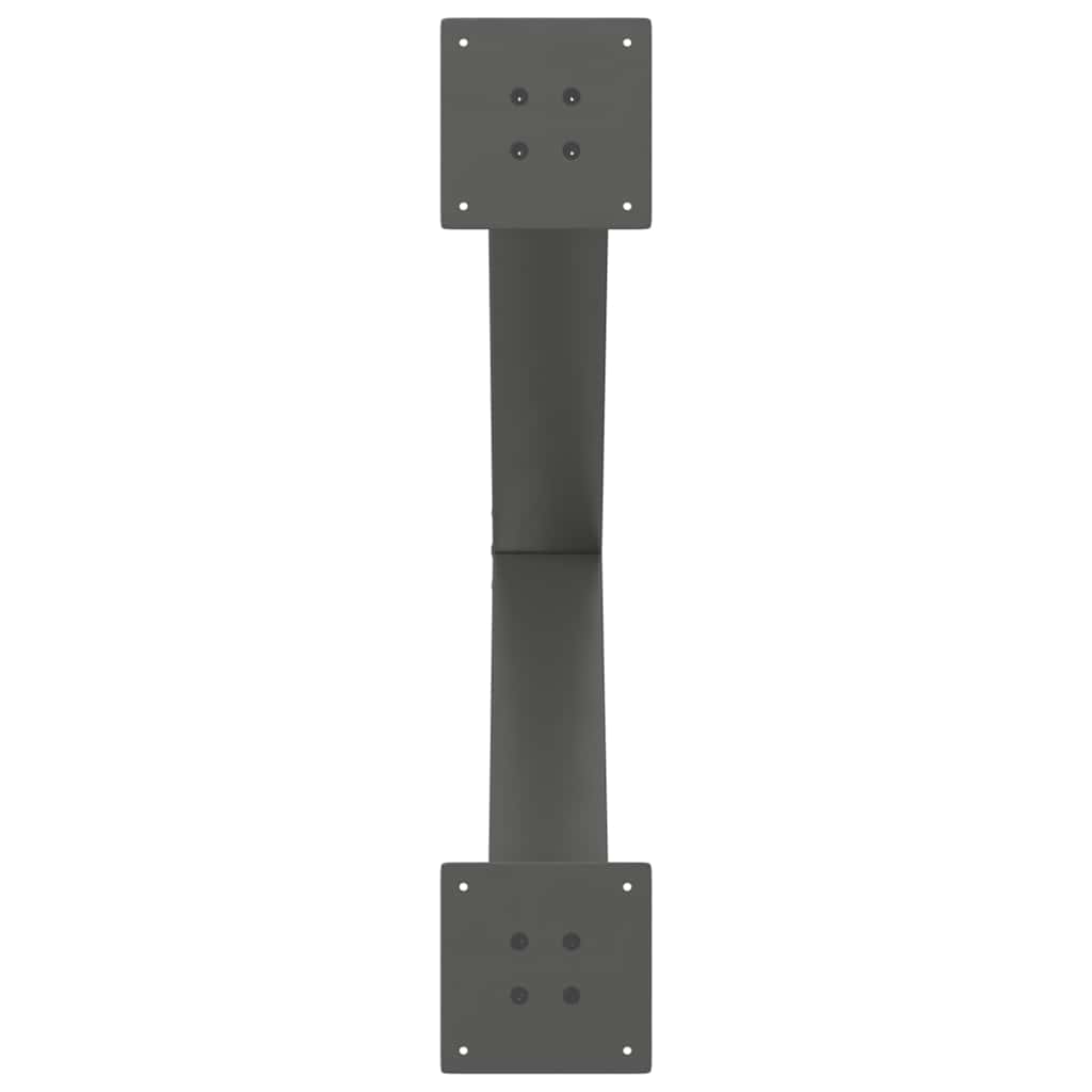 spisebordsben X-formet 2 stk. antracit 80x(72-73) cm stål