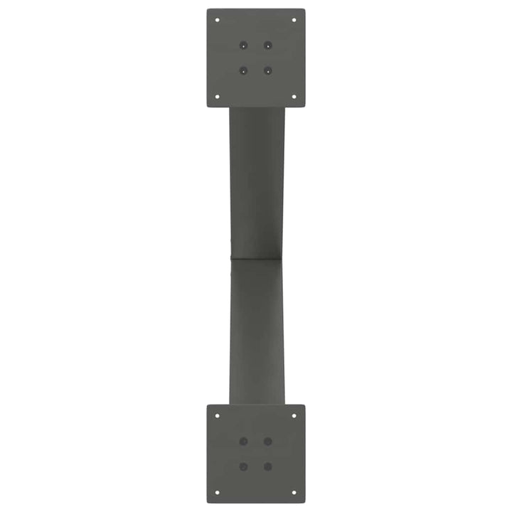 spisebordsben X-formet 2 stk. antracit 80x(72-73) cm stål