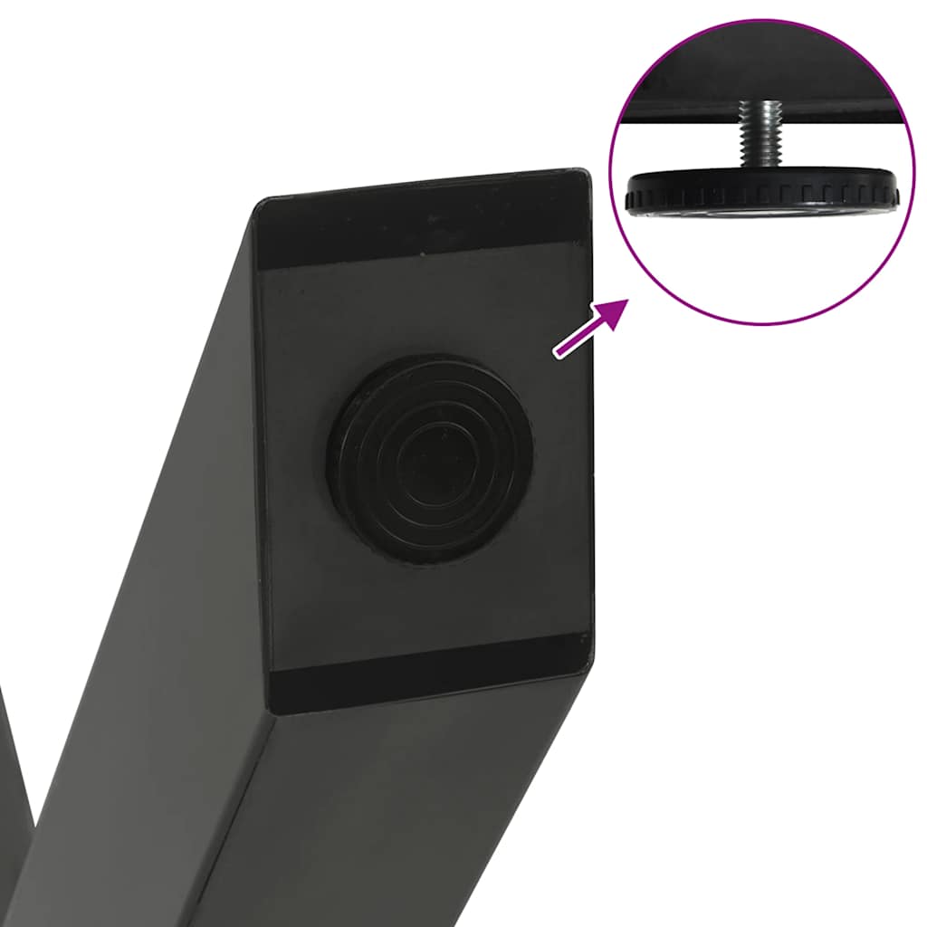 spisebordsben X-formet 2 stk. antracit 80x(72-73) cm stål