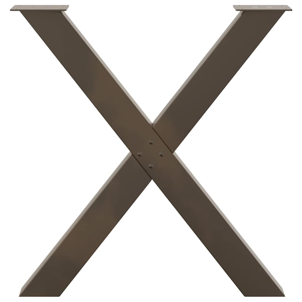 spisebordsben X-formet 2 stk. naturstål 80x(72-73) cm stål