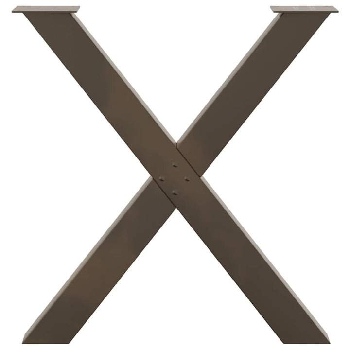 spisebordsben X-formet 2 stk. naturstål 80x(72-73) cm stål