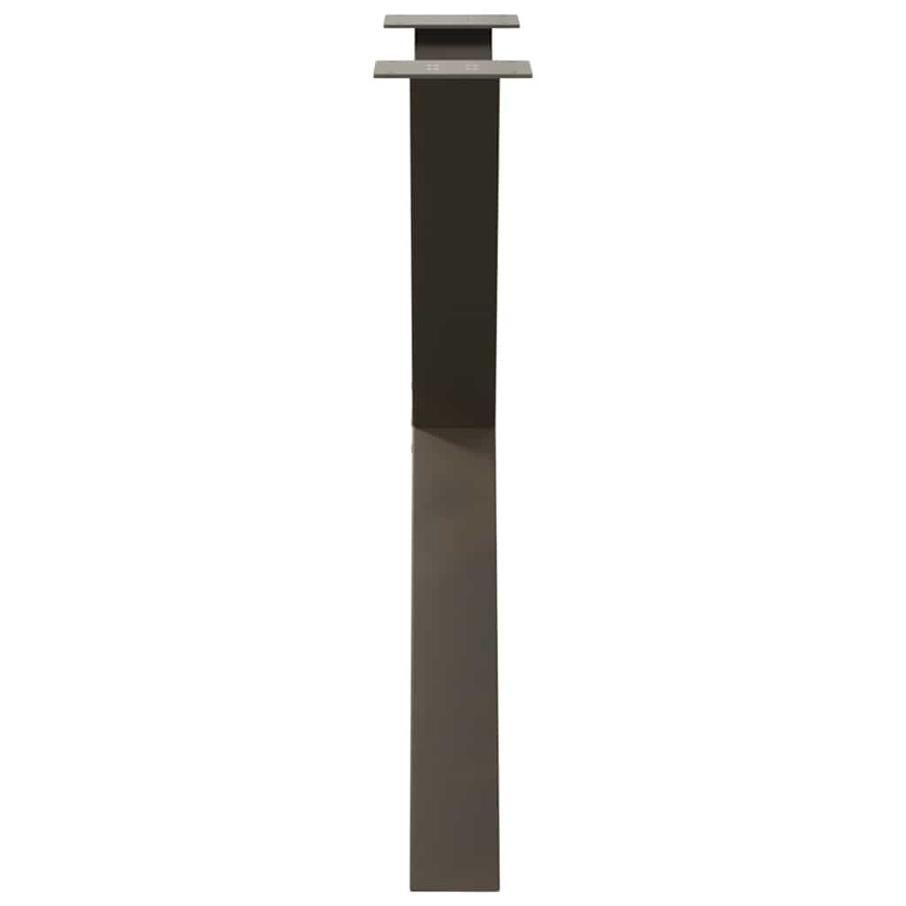 spisebordsben X-formet 2 stk. naturstål 80x(72-73) cm stål