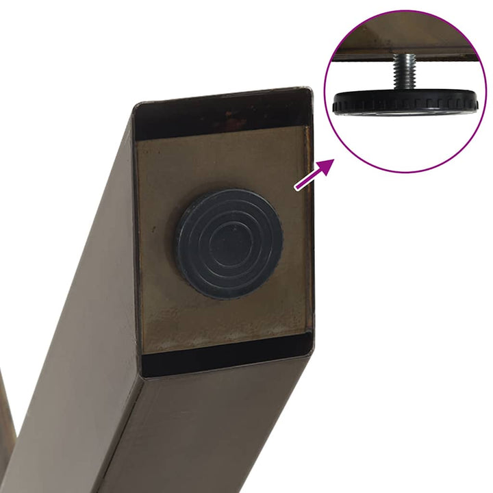 spisebordsben X-formet 2 stk. naturstål 80x(72-73) cm stål