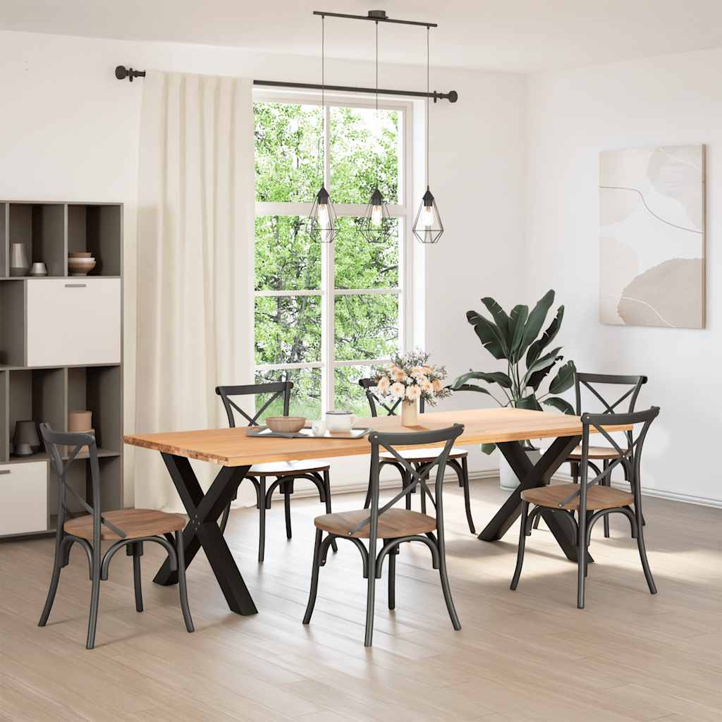 spisebordsben X-formet 2 stk. sort 90 x (72-73) cm stål