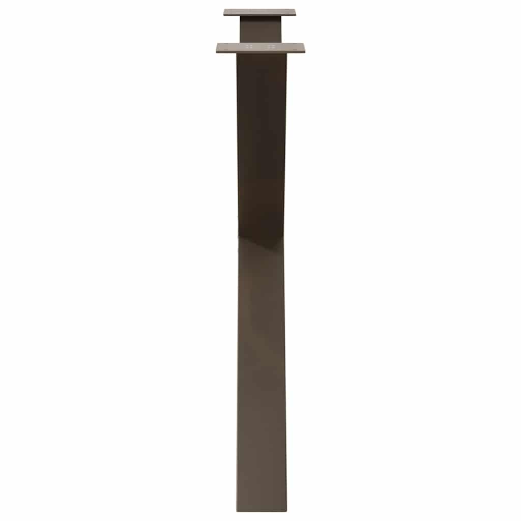 spisebordsben X-formet 2 stk. naturstål 90x(72-73) cm stål