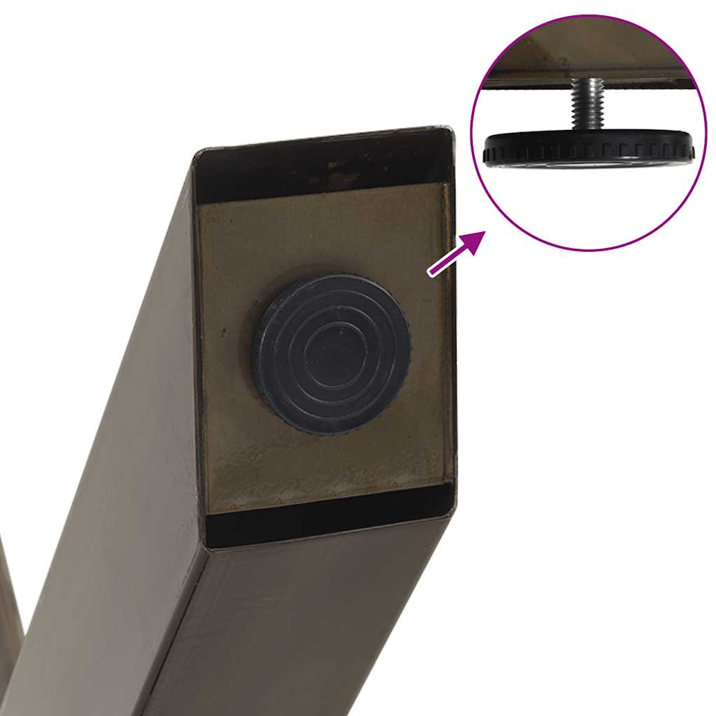 spisebordsben X-formet 2 stk. naturstål 90x(72-73) cm stål