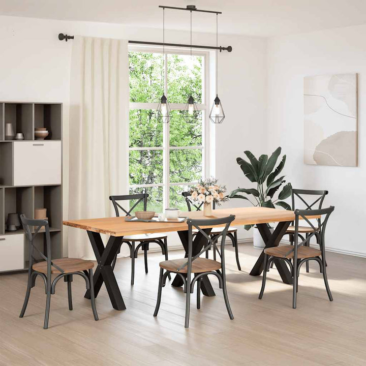 spisebordsben X-formet 3 stk. sort 80 x (72-73) cm stål