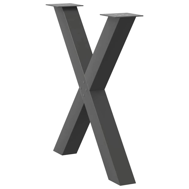 spisebordsben X-formet 3 stk. antracit 80x(72-73) cm stål