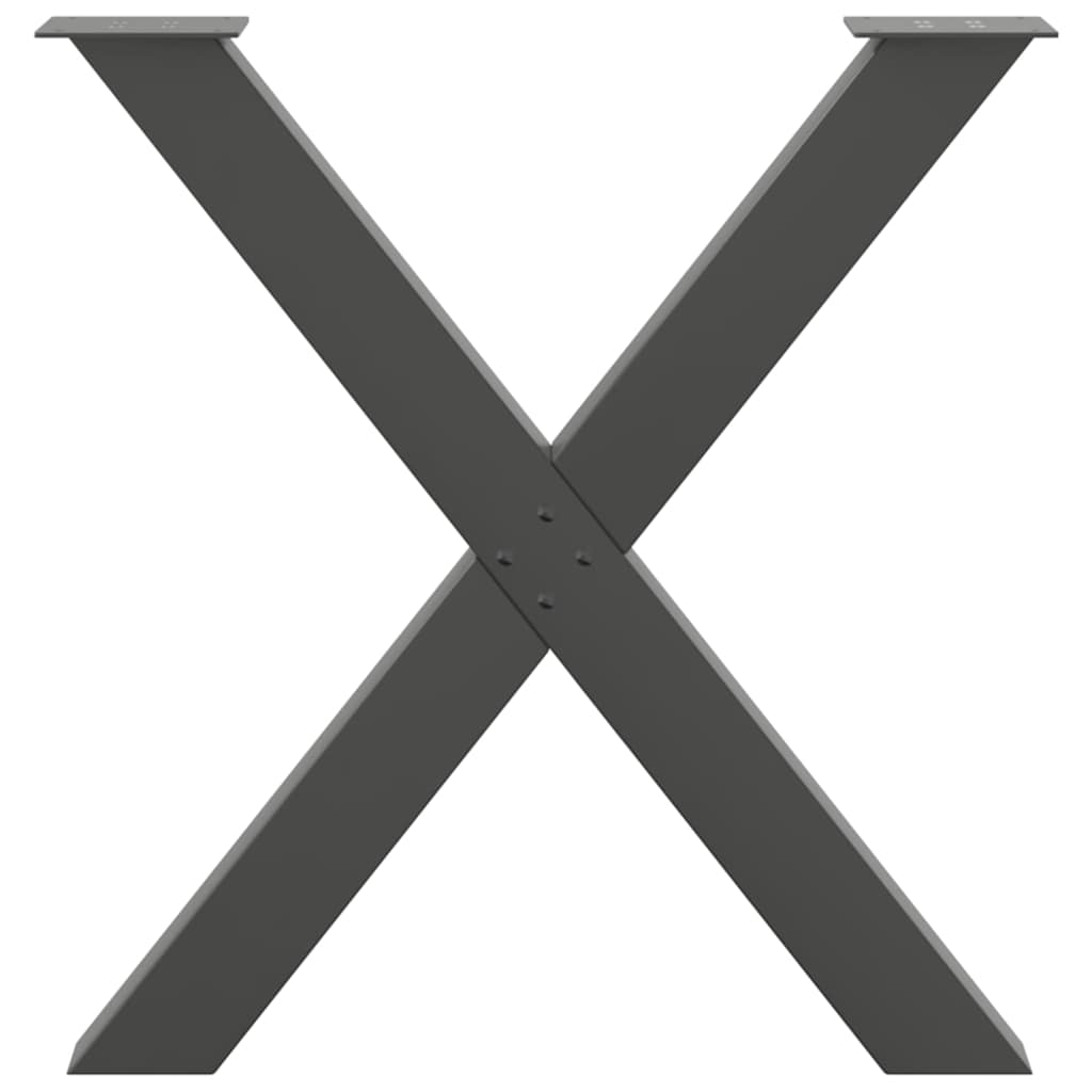 spisebordsben X-formet 3 stk. antracit 80x(72-73) cm stål