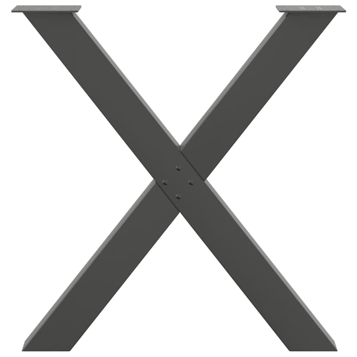 spisebordsben X-formet 3 stk. antracit 80x(72-73) cm stål