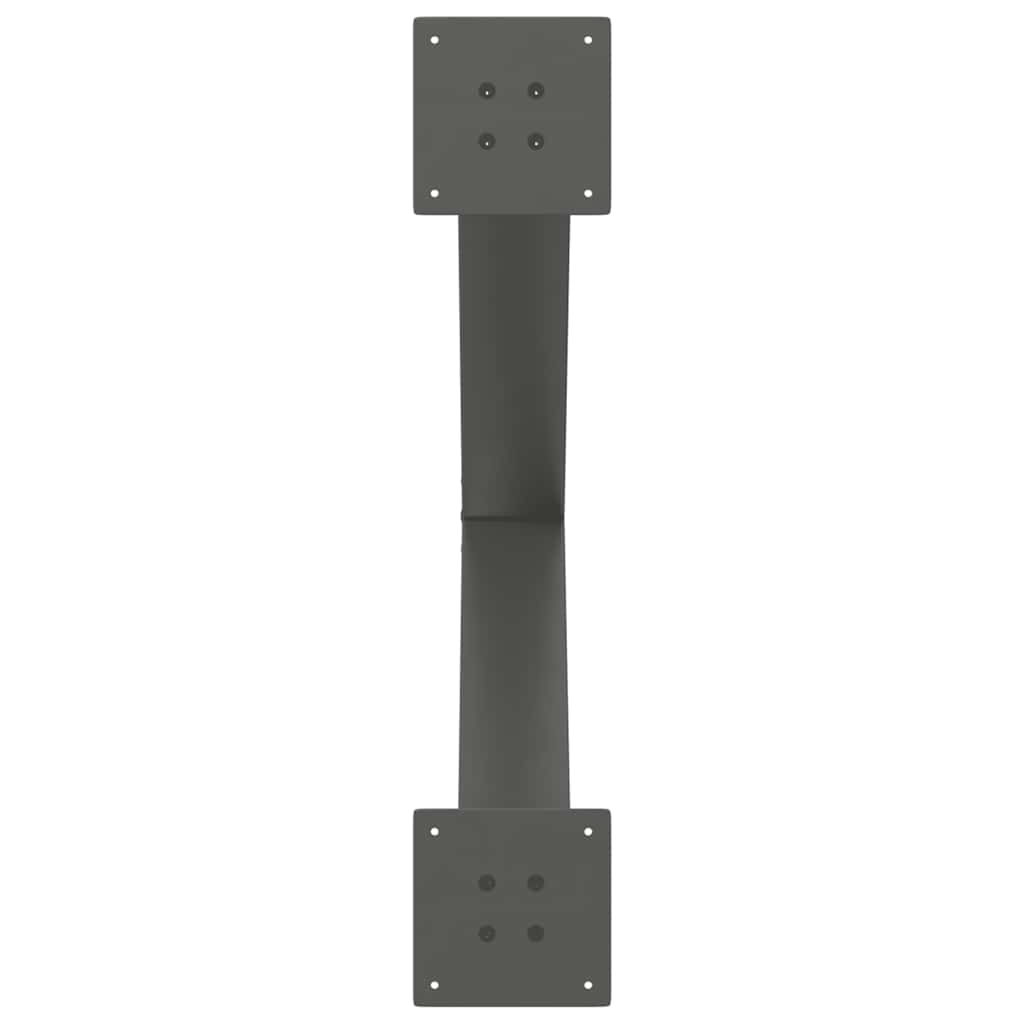 spisebordsben X-formet 3 stk. antracit 80x(72-73) cm stål