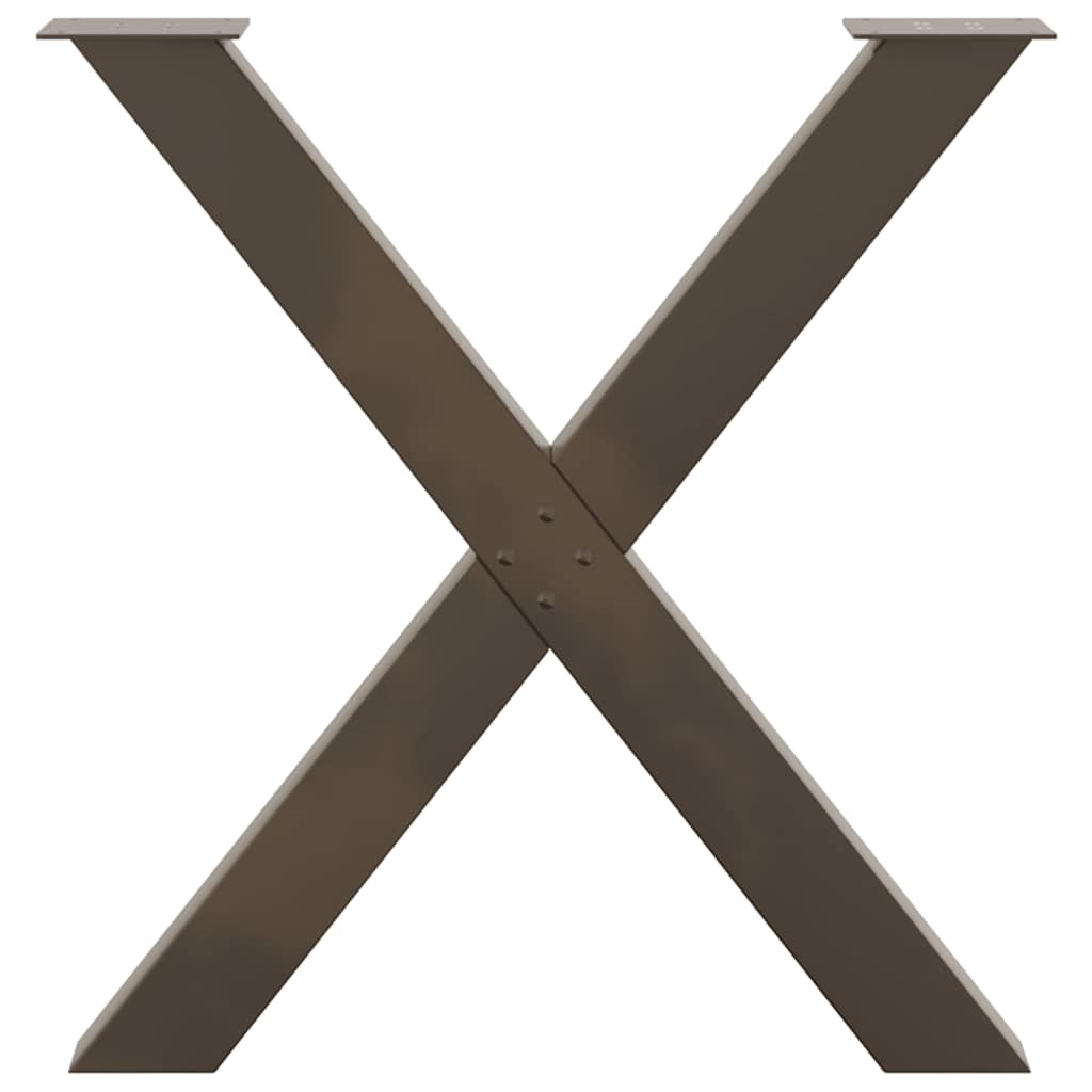 spisebordsben X-formet 3 stk. naturstål 80x(72-73) cm stål