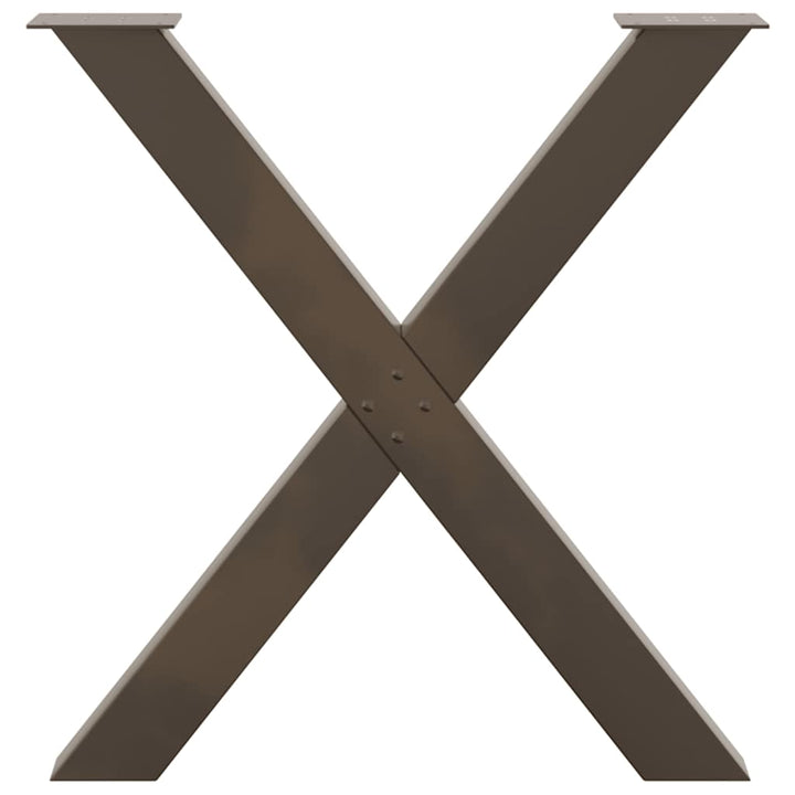 spisebordsben X-formet 3 stk. naturstål 80x(72-73) cm stål