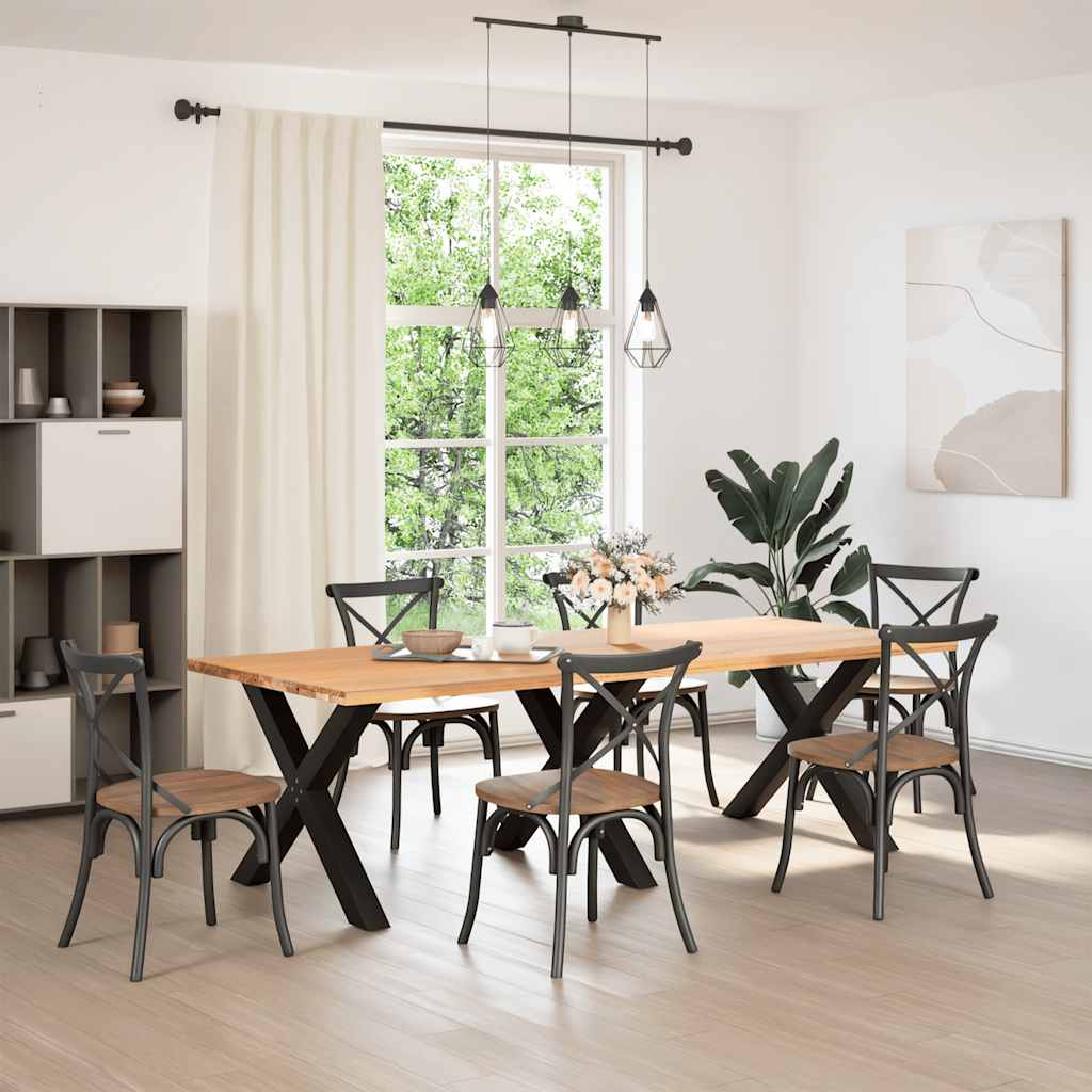 spisebordsben X-formet 3 stk. sort 90 x (72-73) cm stål