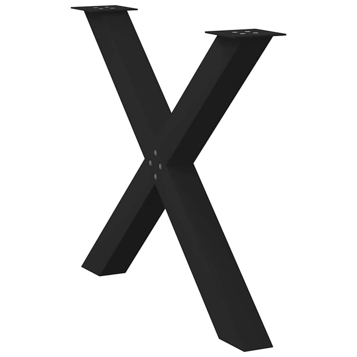 spisebordsben X-formet 3 stk. sort 90 x (72-73) cm stål