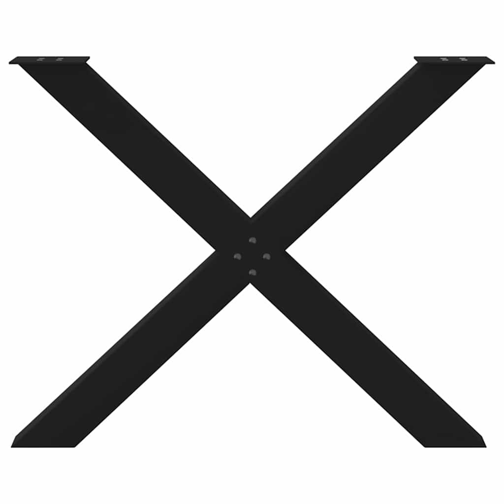 spisebordsben X-formet 3 stk. sort 90 x (72-73) cm stål