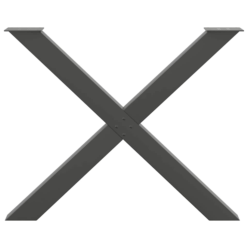 spisebordsben X-formet 3 stk. antracit 90x(72-73) cm stål