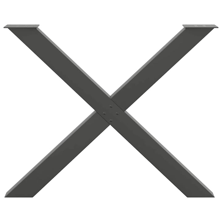 spisebordsben X-formet 3 stk. antracit 90x(72-73) cm stål
