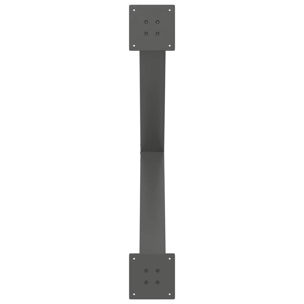 spisebordsben X-formet 3 stk. antracit 90x(72-73) cm stål