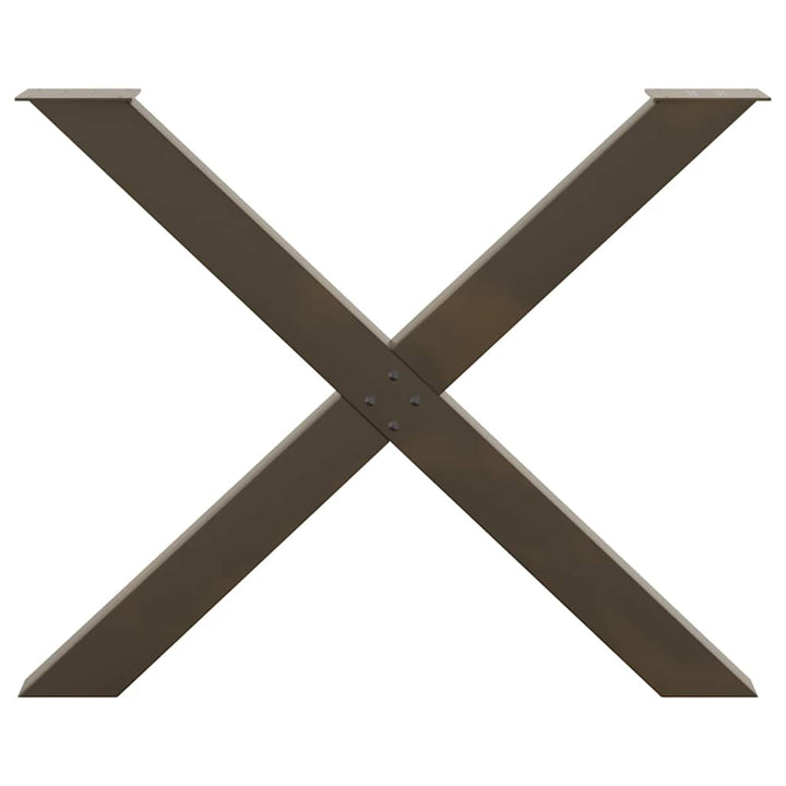 spisebordsben X-formet 3 stk. naturstål 90x(72-73) cm stål