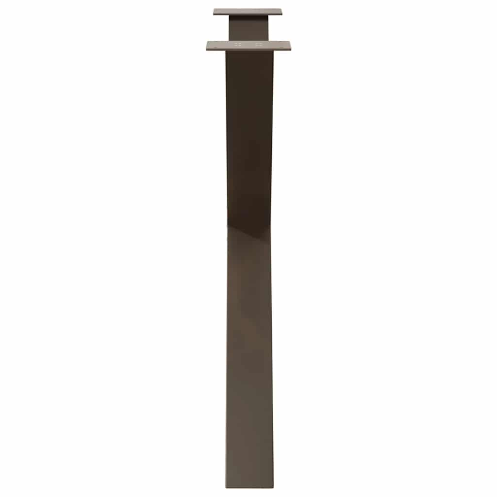 spisebordsben X-formet 3 stk. naturstål 90x(72-73) cm stål