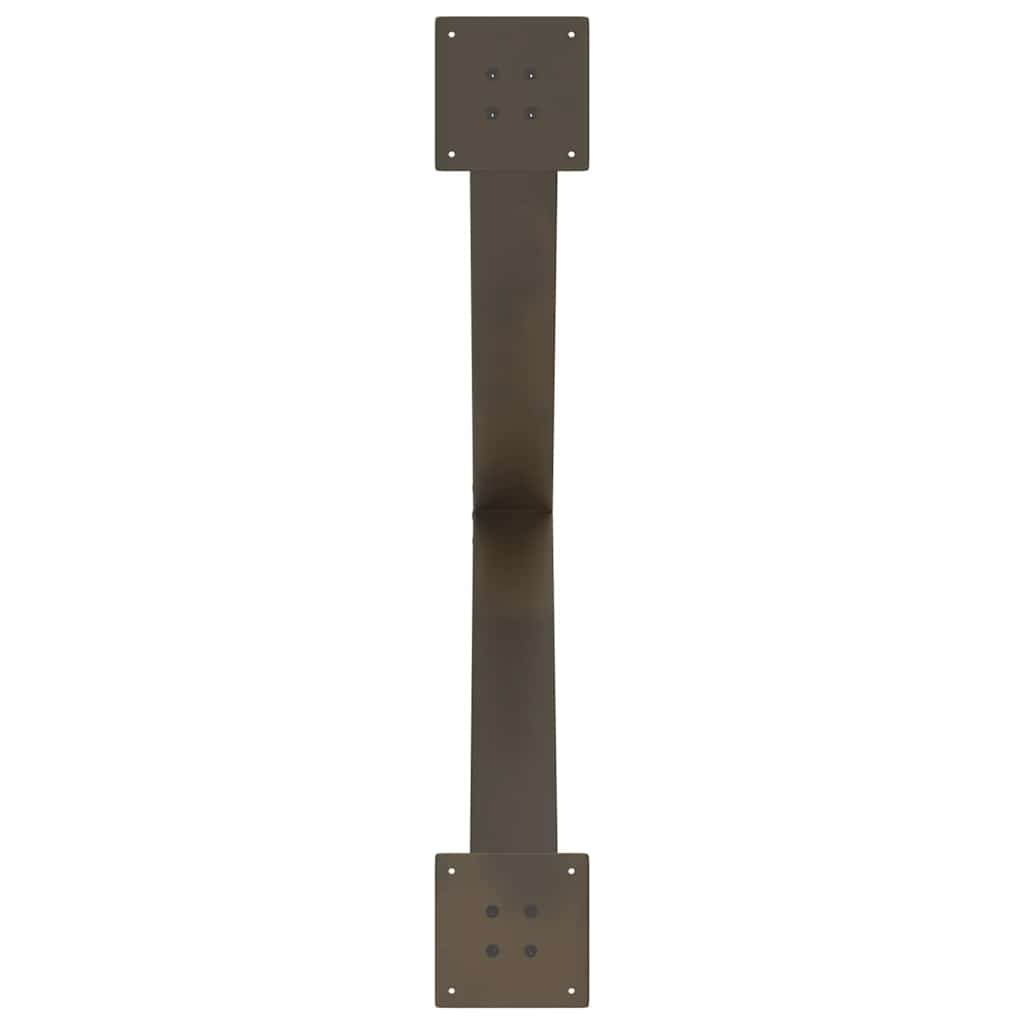 spisebordsben X-formet 3 stk. naturstål 90x(72-73) cm stål