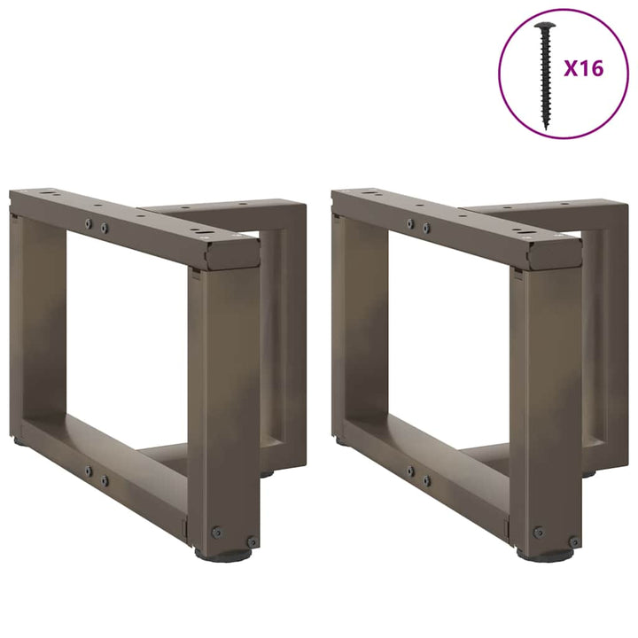 sofabordben T-formet 2 stk. naturstål 40x25x(30-31) cm stål