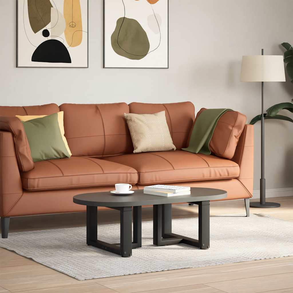 sofabordben T-formet 2 stk 50x25x(30-31) cm stål sort