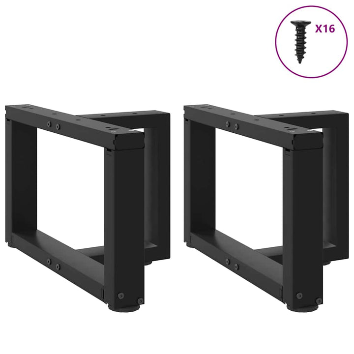 sofabordben T-formet 2 stk 50x25x(30-31) cm stål sort