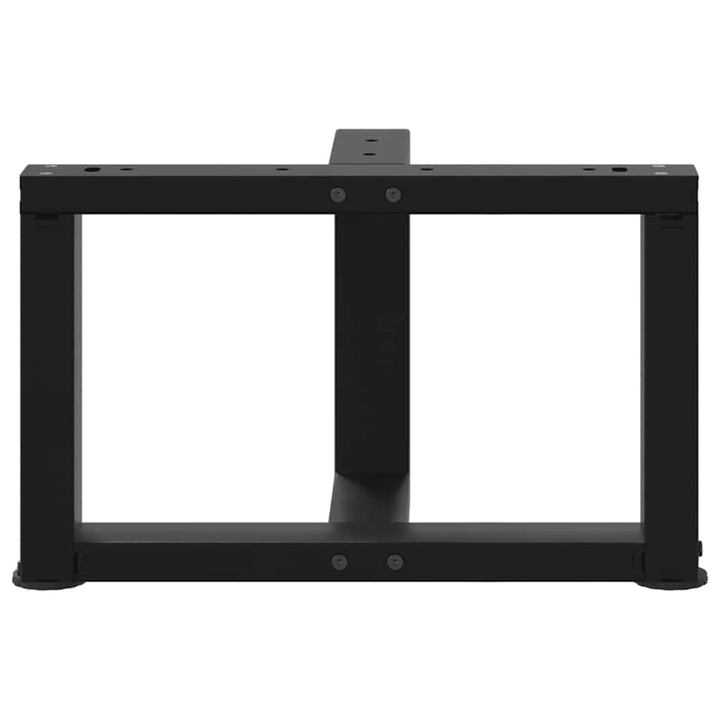 sofabordben T-formet 2 stk 50x25x(30-31) cm stål sort