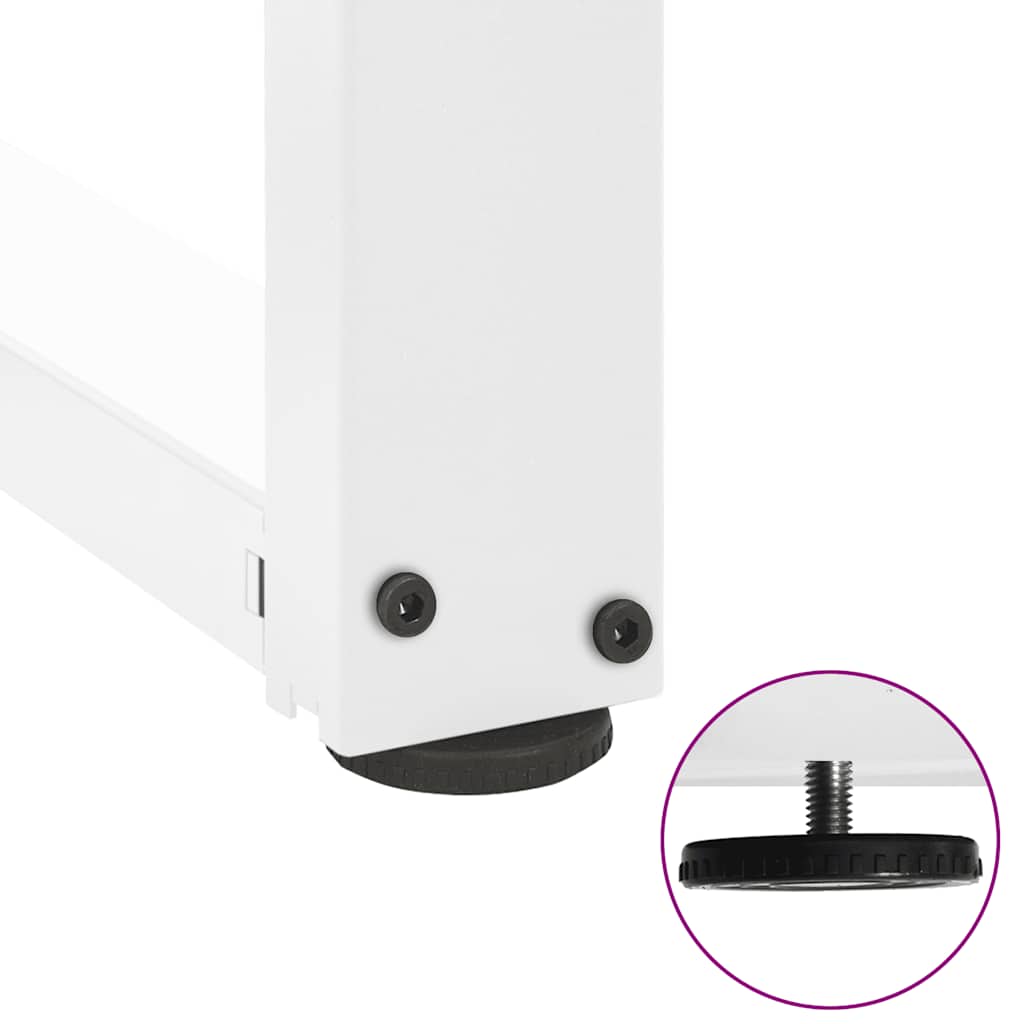 sofabordben T-formet 2 stk 50x25x(30-31) cm stål hvid