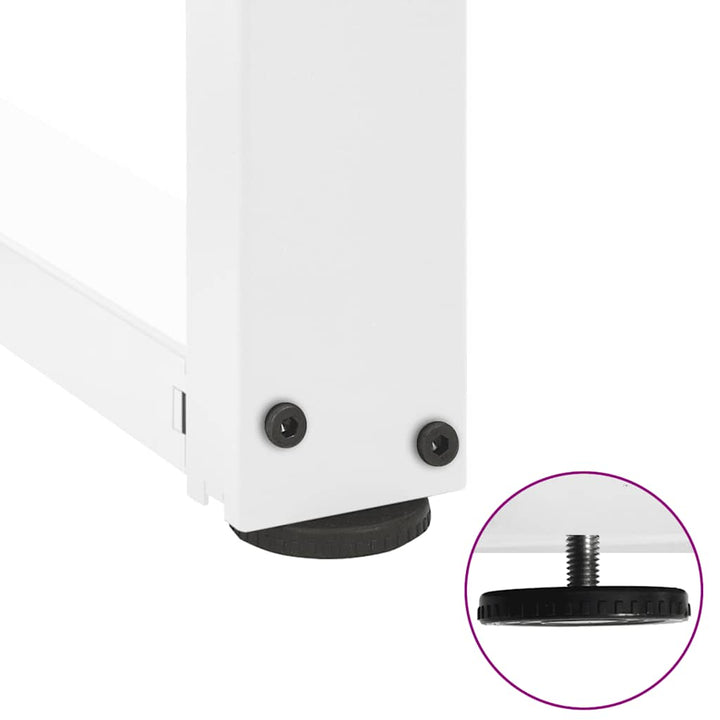 sofabordben T-formet 2 stk 50x25x(30-31) cm stål hvid
