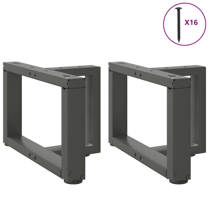 sofabordben T-formet 2 stk 50x25x(30-31) cm stål antracitgrå