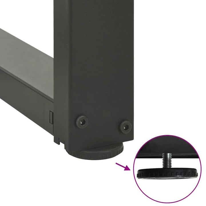 sofabordben T-formet 2 stk 50x25x(30-31) cm stål antracitgrå