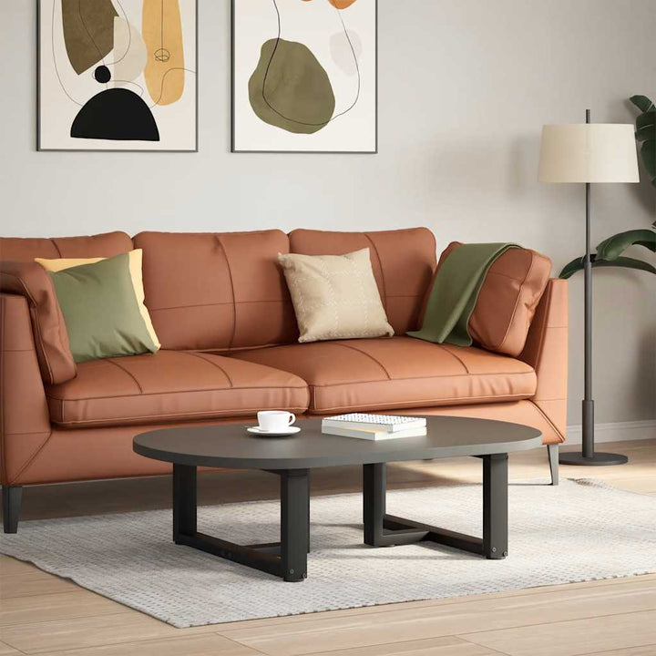 sofabordben T-formet 2 stk 60x25x(30-31) cm stål sort