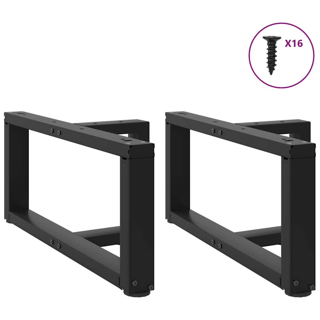 sofabordben T-formet 2 stk 60x25x(30-31) cm stål sort