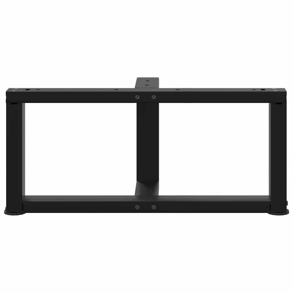 sofabordben T-formet 2 stk 60x25x(30-31) cm stål sort