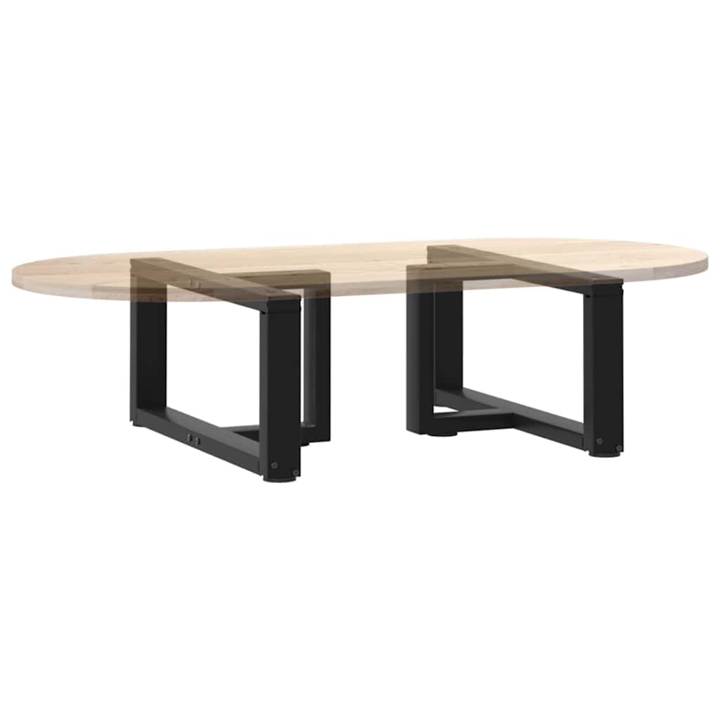 sofabordben T-formet 2 stk 60x25x(30-31) cm stål sort