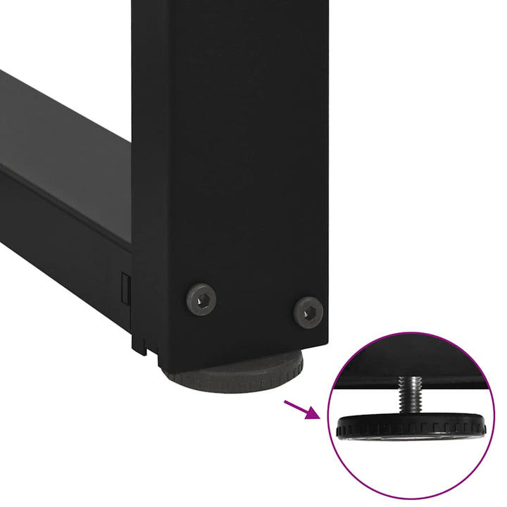 sofabordben T-formet 2 stk 60x25x(30-31) cm stål sort