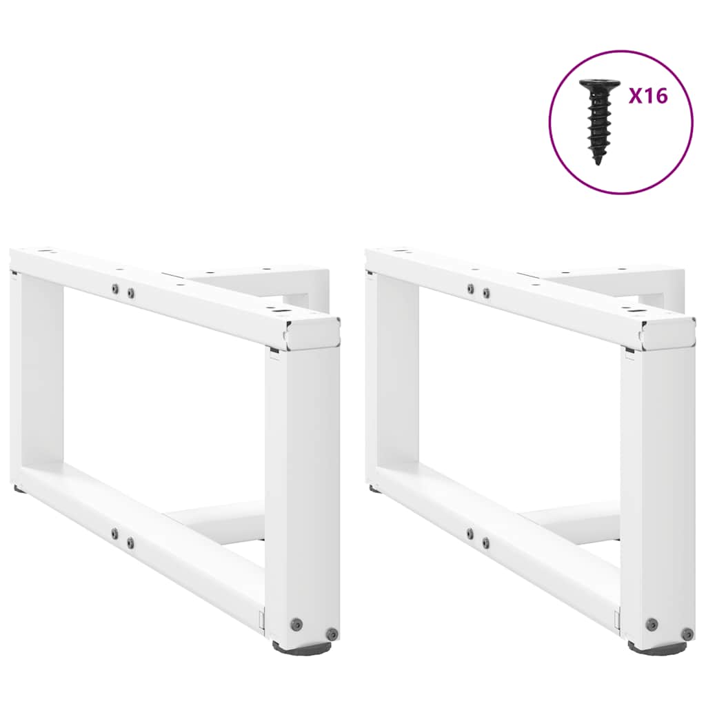 sofabordben T-formet 2 stk 60x25x(30-31) cm stål hvid