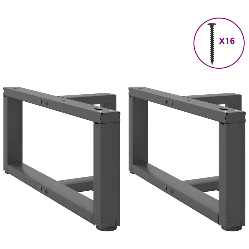 sofabordben T-formet 2 stk 60x25x(30-31) cm stål antracitgrå