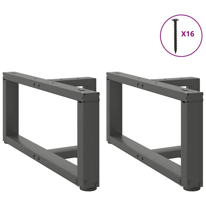 sofabordben T-formet 2 stk 60x25x(30-31) cm stål antracitgrå